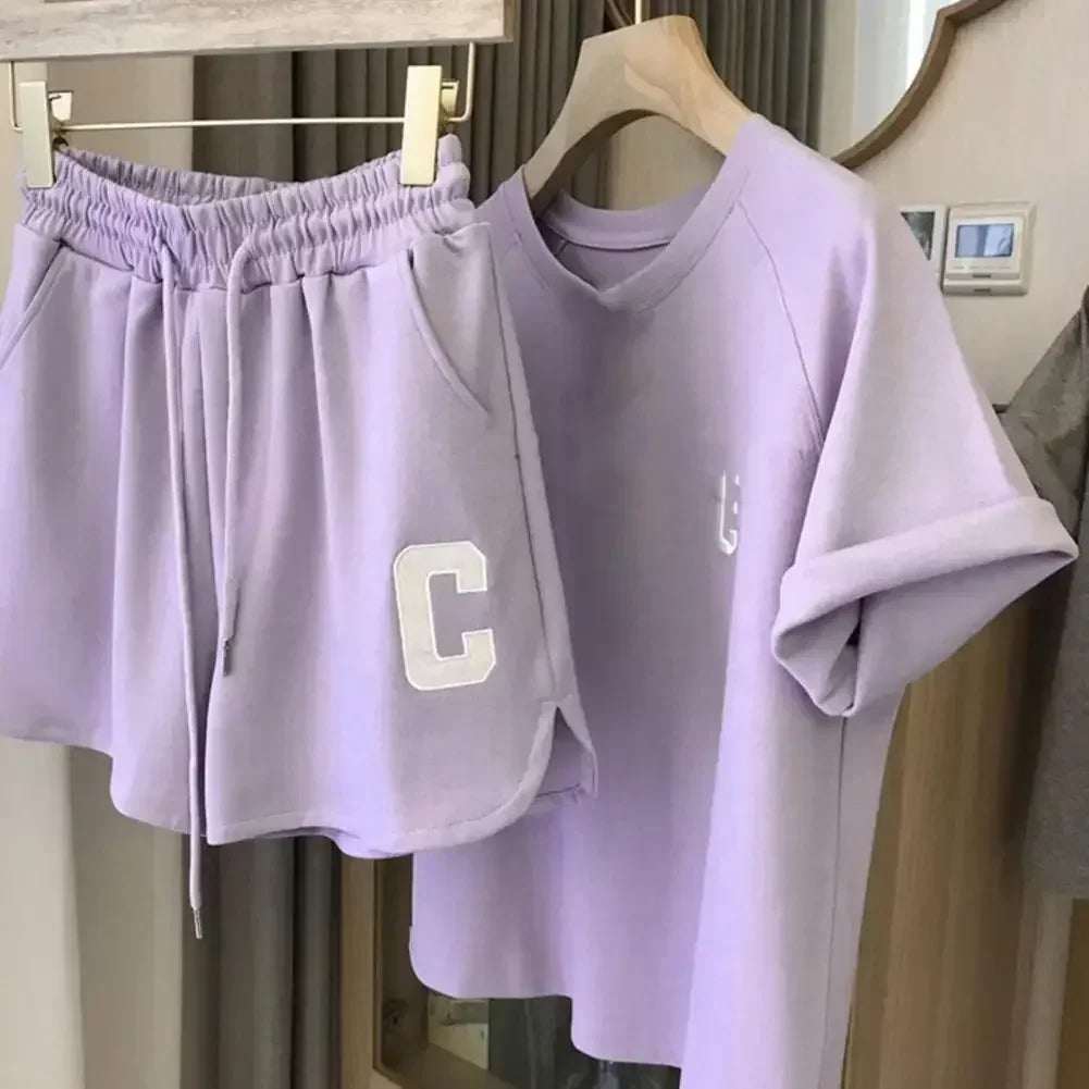 Women Top Shorts Set