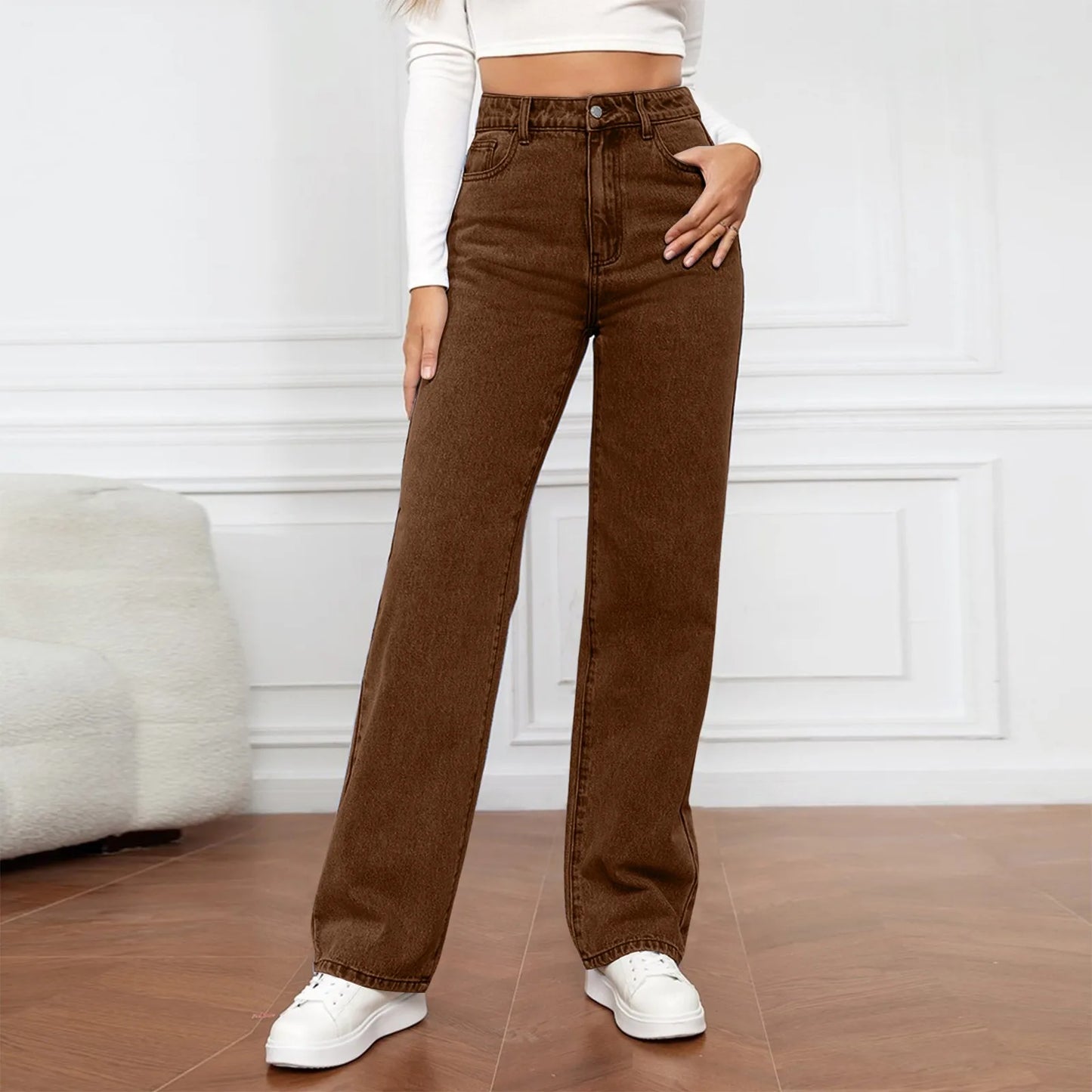 Versatile Straight Leg Pants Jeans
