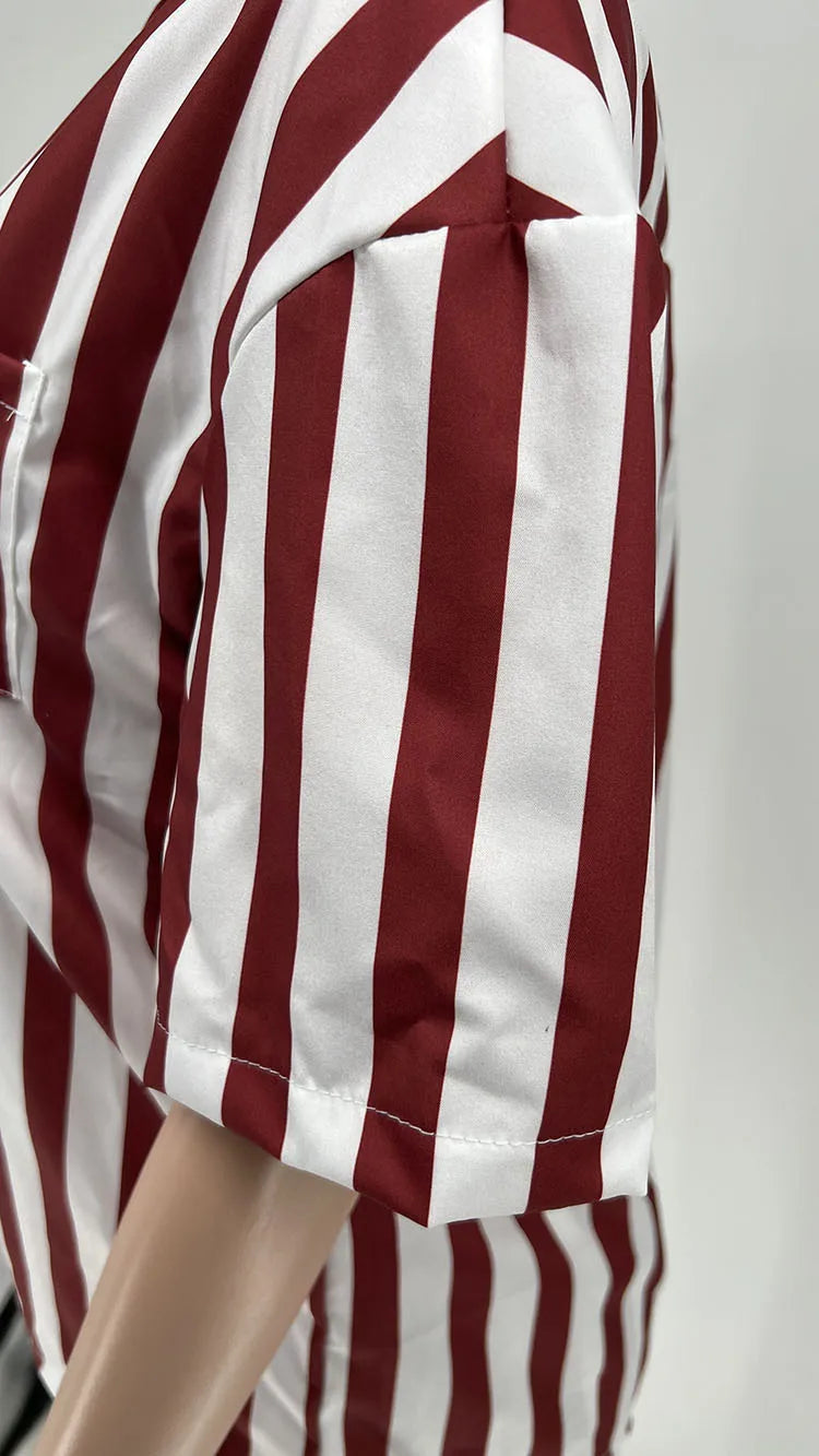 Women's Striped Suit Short Sleeve