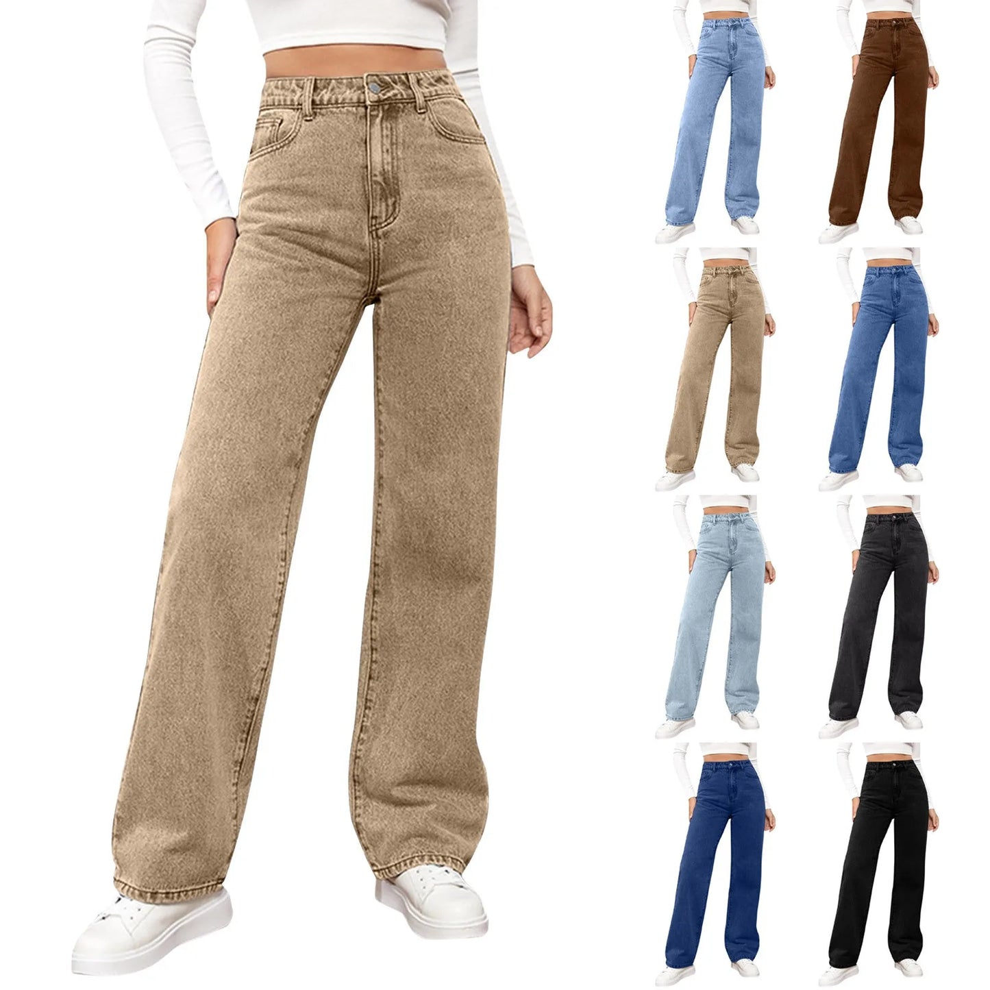 Versatile Straight Leg Pants Jeans