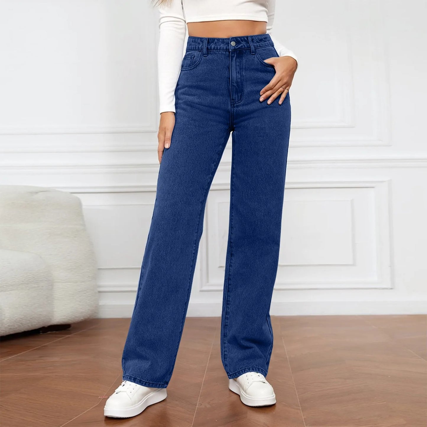 Versatile Straight Leg Pants Jeans