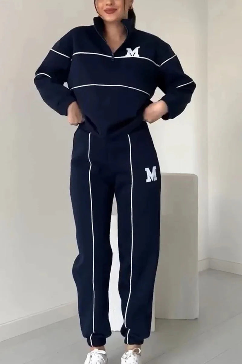Winter Long-sleeve Top + Sweatpants Two-piece Suit