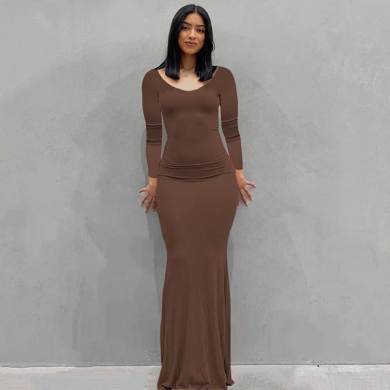 Sexy Spaghetti Strap Black Long Dress.
