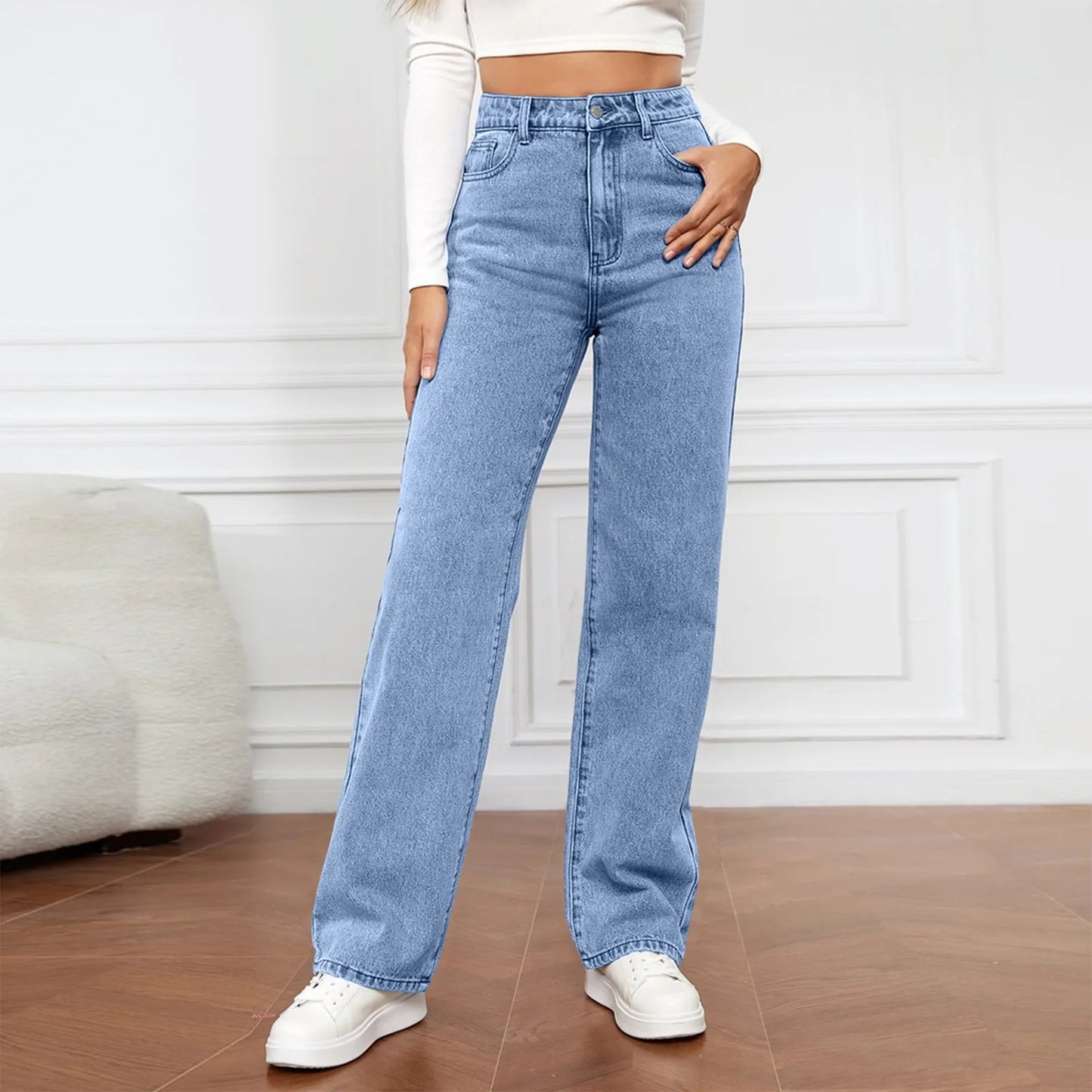 Versatile Straight Leg Pants Jeans