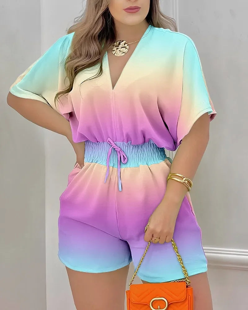 Women V Neck Tops Rompers Overall