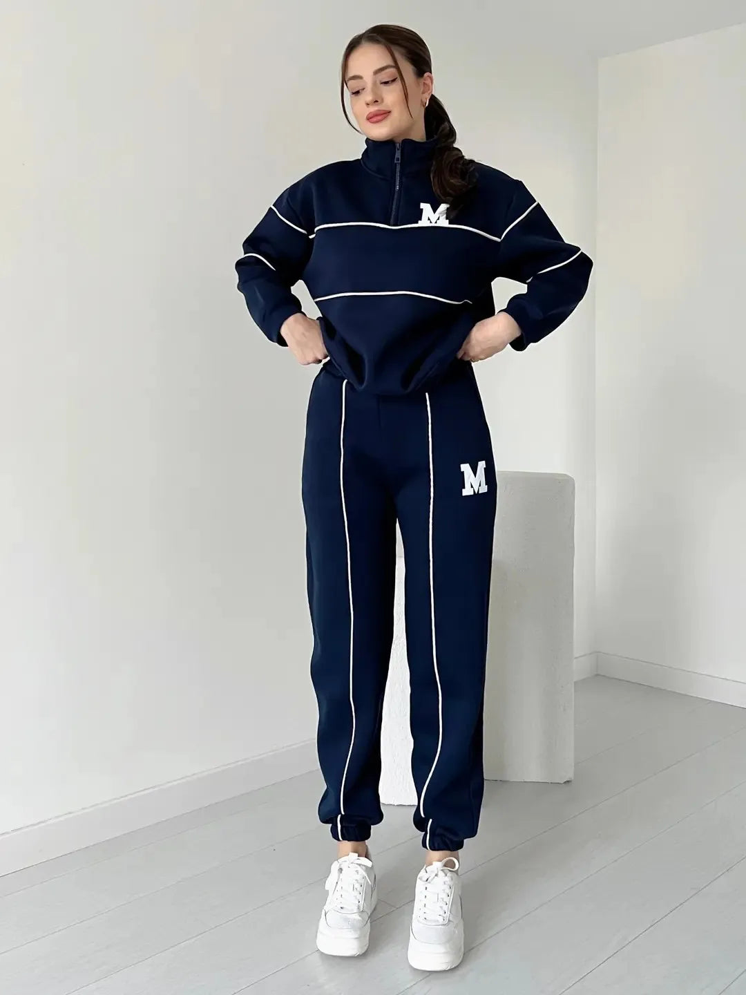 Winter Long-sleeve Top + Sweatpants Two-piece Suit