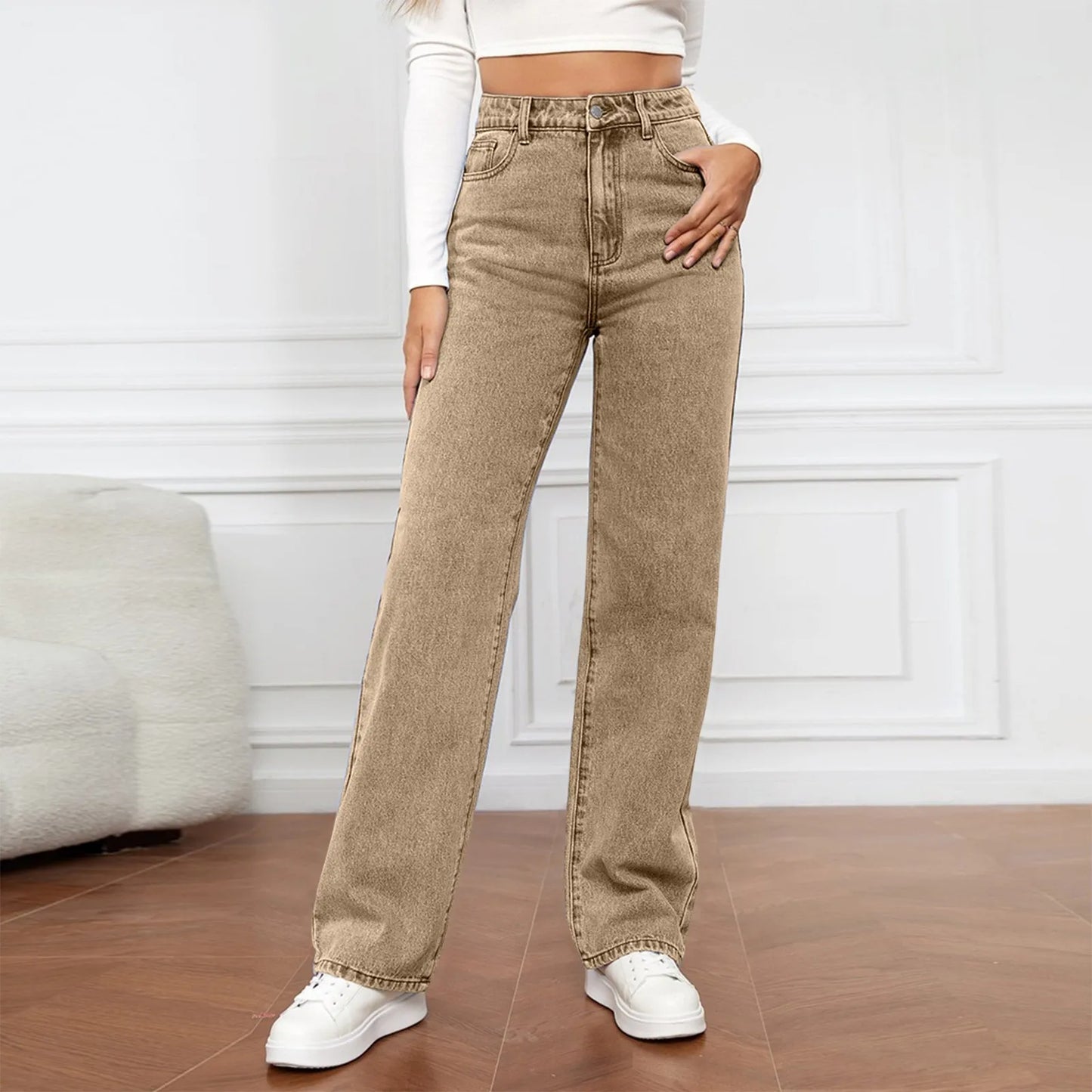 Versatile Straight Leg Pants Jeans