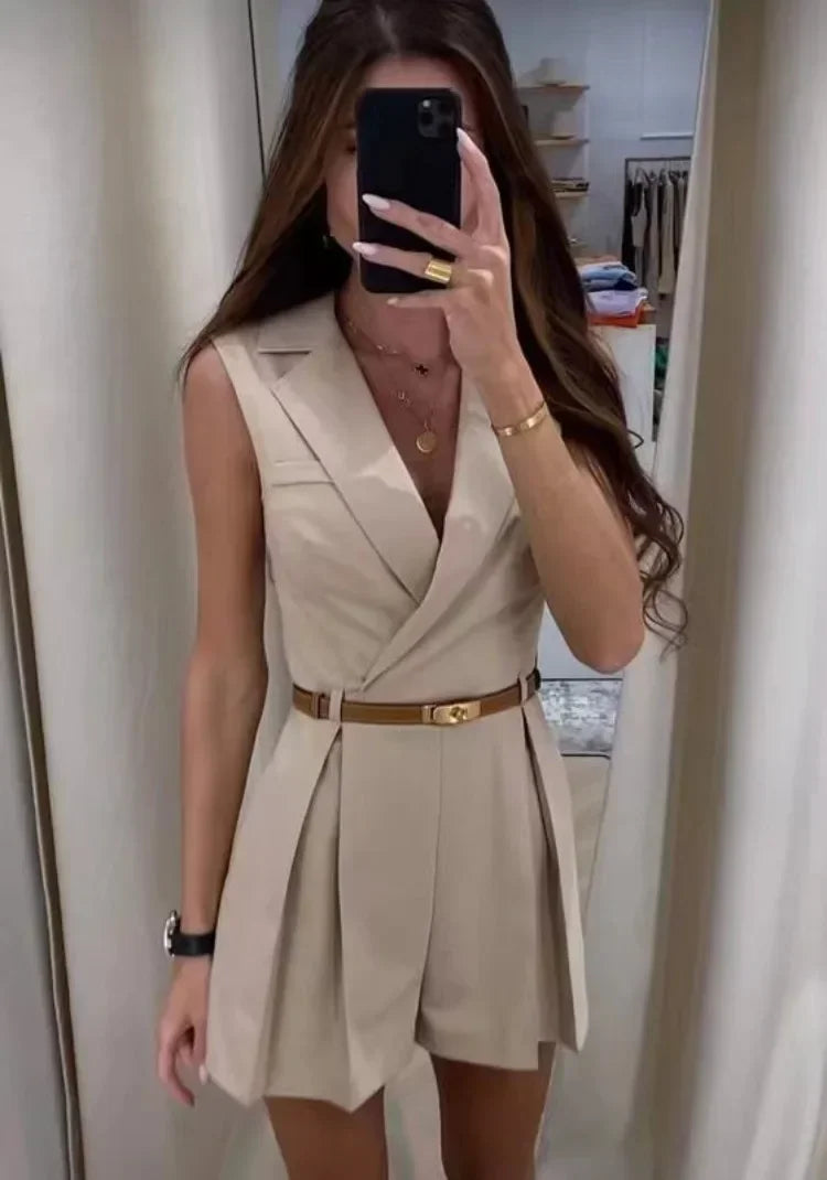 Elegant Women's Jumpsuit With Belt