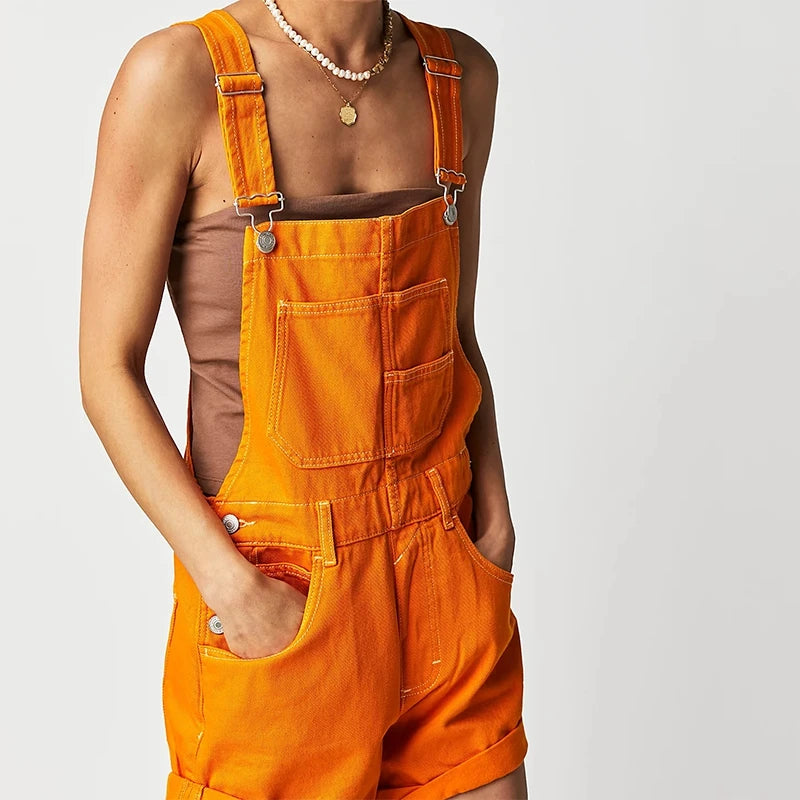 Vintage Black Denim Rompers