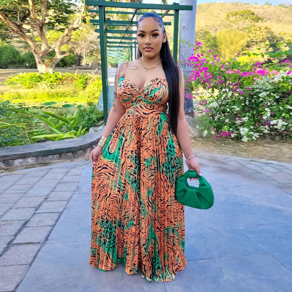 Women Leopard Strap Loose Romper