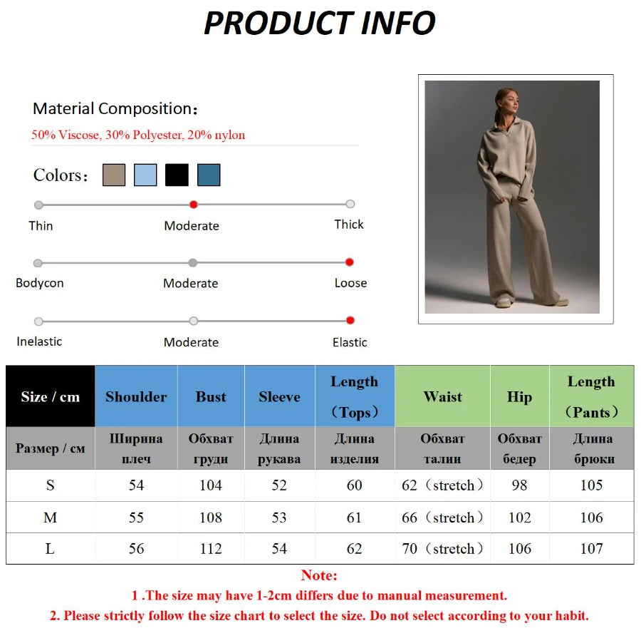 Women's Winter Thick Knitted Suits