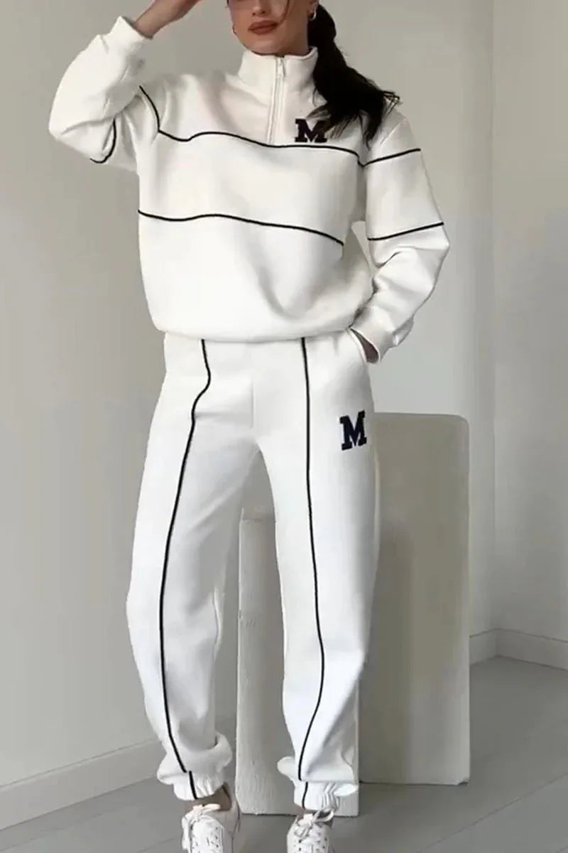 Winter Long-sleeve Top + Sweatpants Two-piece Suit