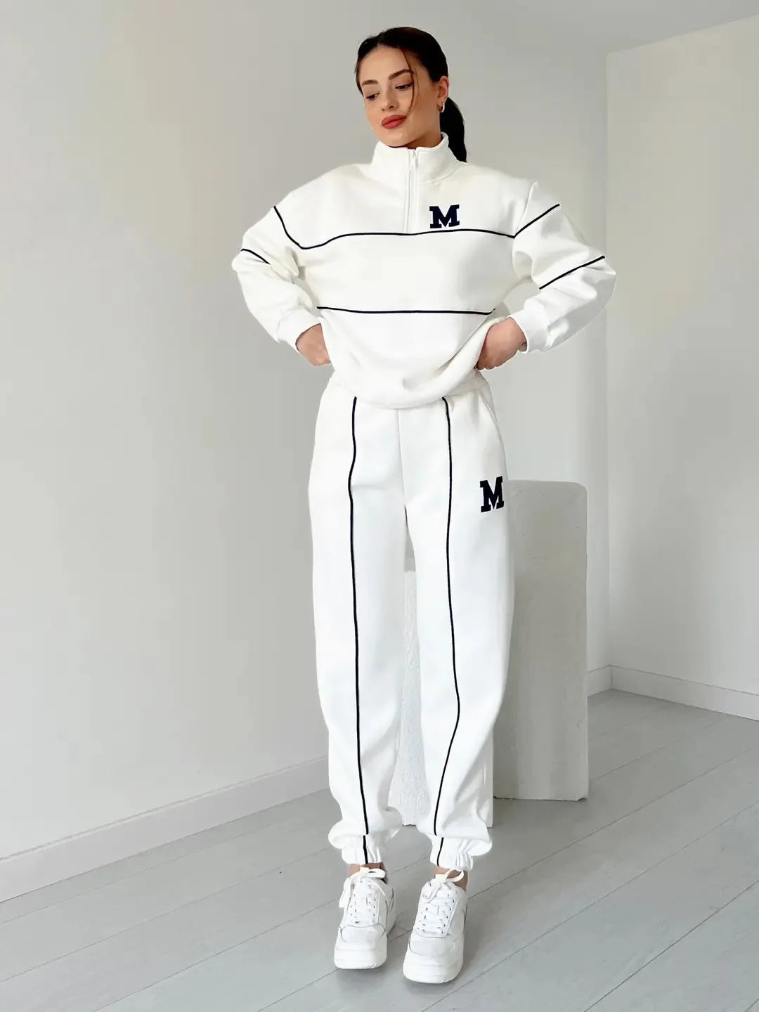 Winter Long-sleeve Top + Sweatpants Two-piece Suit
