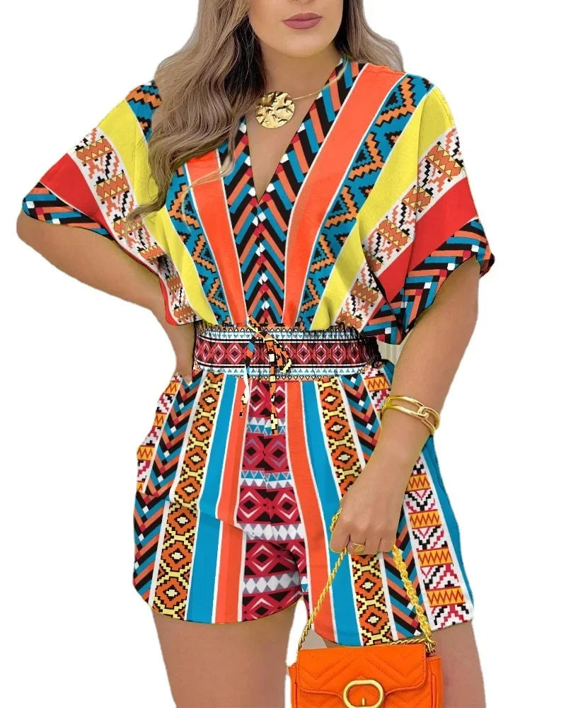 Women V Neck Tops Rompers Overall