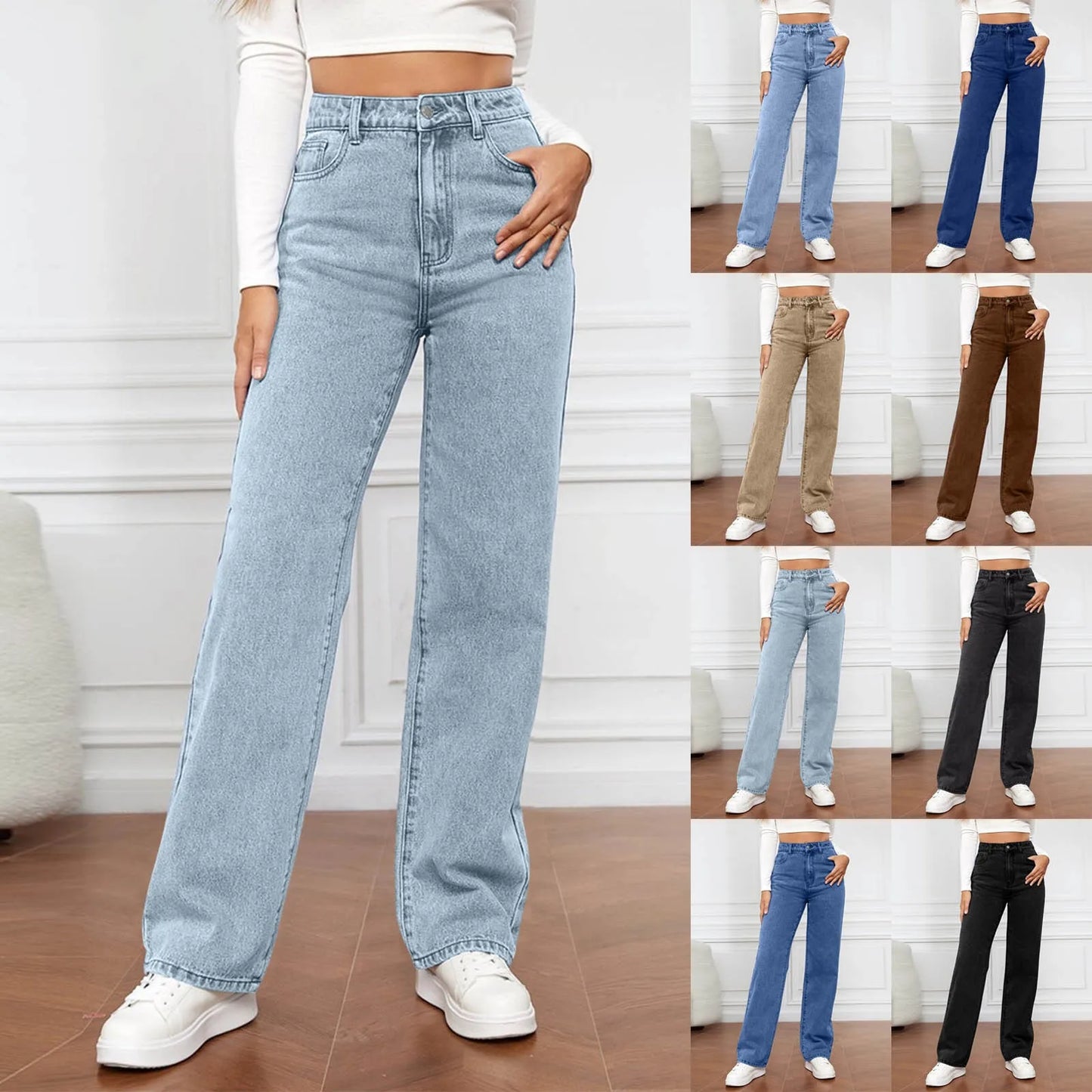 Versatile Straight Leg Pants Jeans