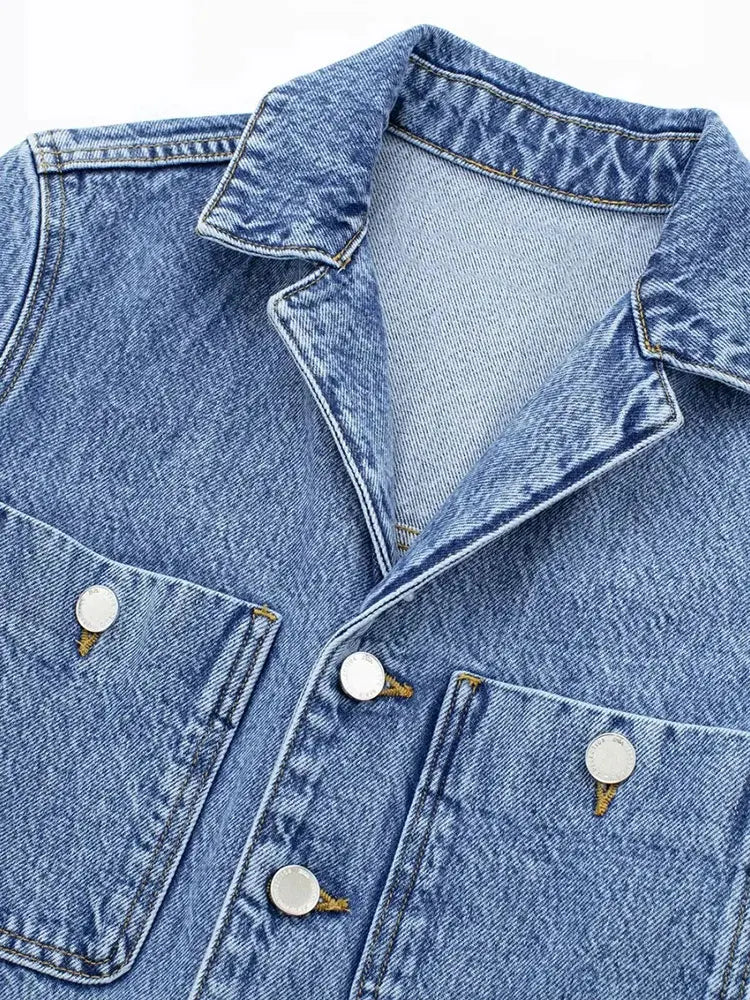 Woman's Jeans Jumpsuit Long Sleeve