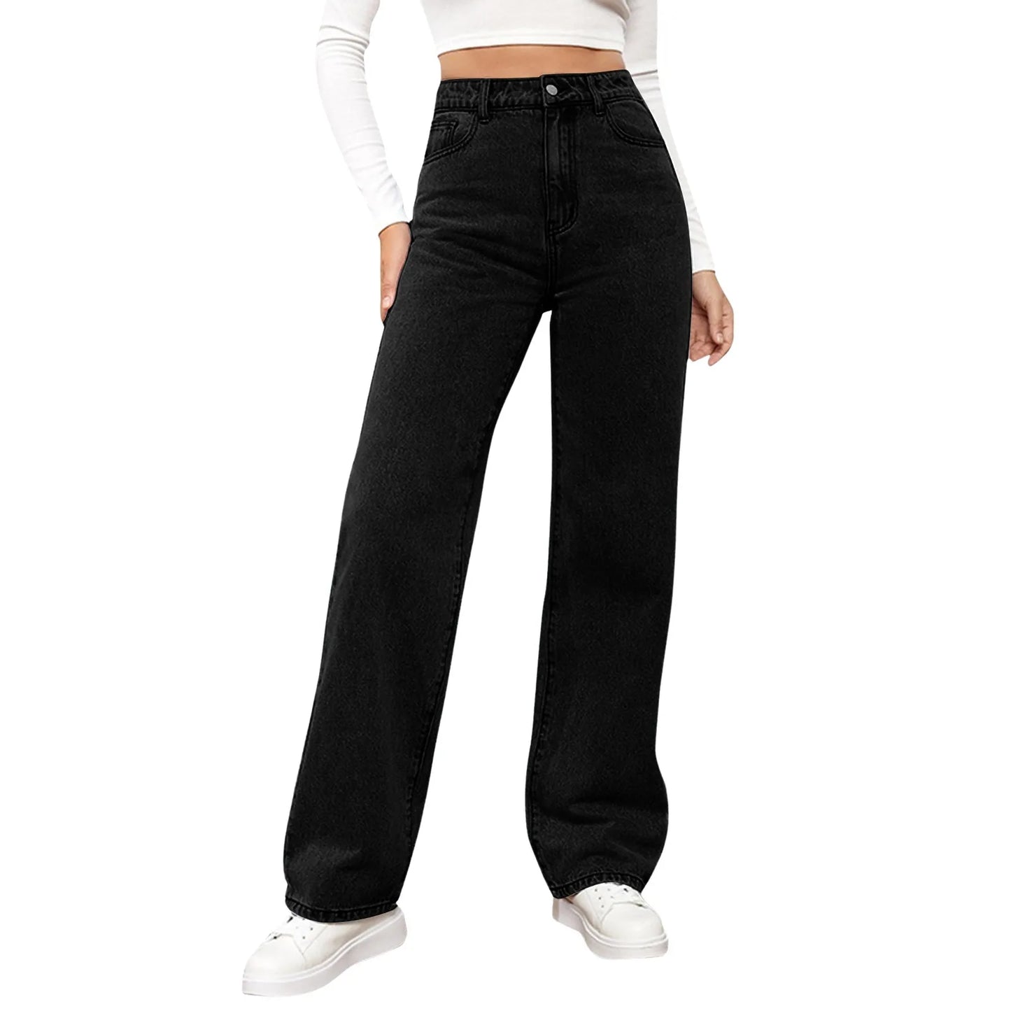 Versatile Straight Leg Pants Jeans