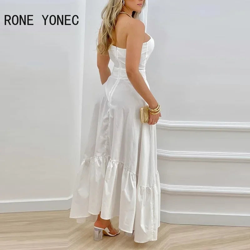 Women Solid Elegant One Shoulder Dress