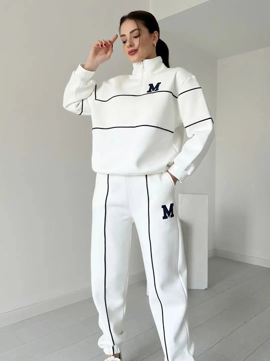 Winter Long-sleeve Top + Sweatpants Two-piece Suit