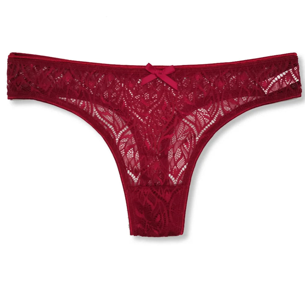 Solid Panties For Women Plus Size Low Lace Patchwork Panties Sexy Thong Waist Sexy Lingerie For Women Lenceria Femenina Трусы
