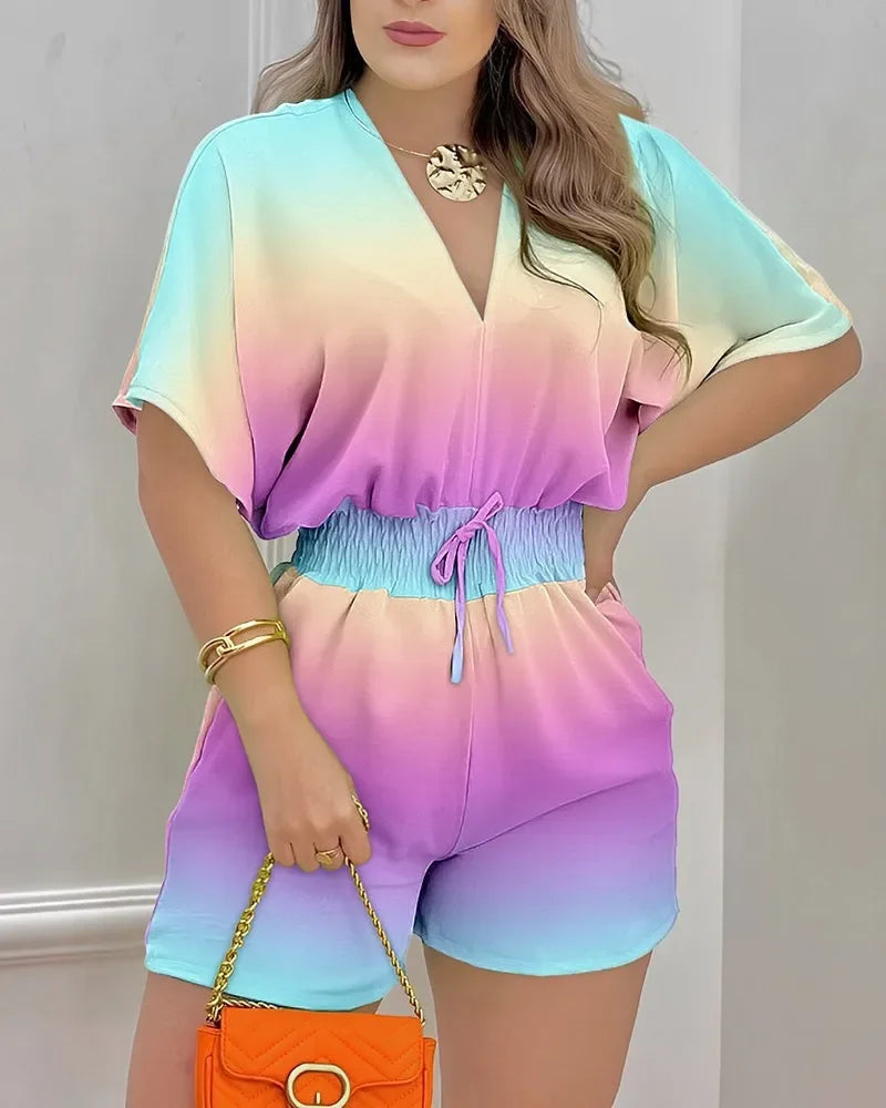 Women V Neck Tops Rompers Overall