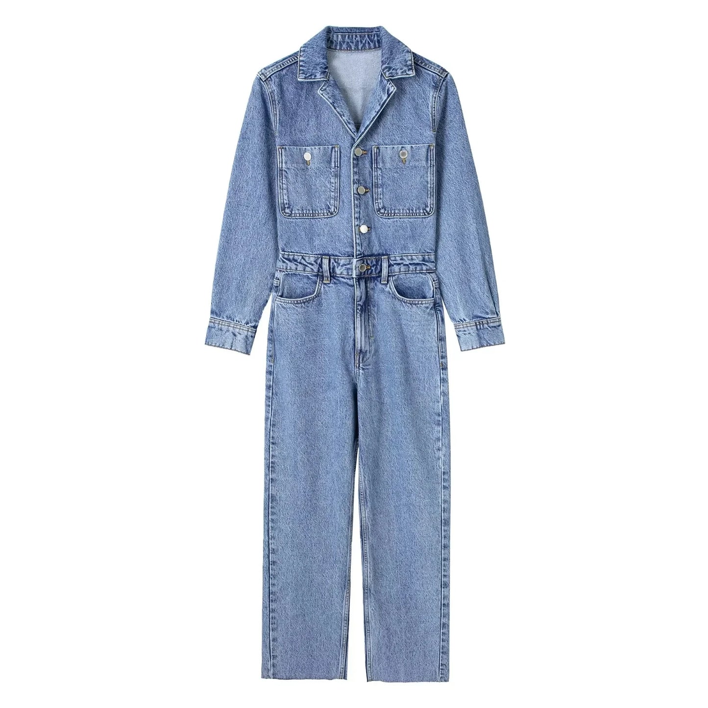 Woman's Jeans Jumpsuit Long Sleeve