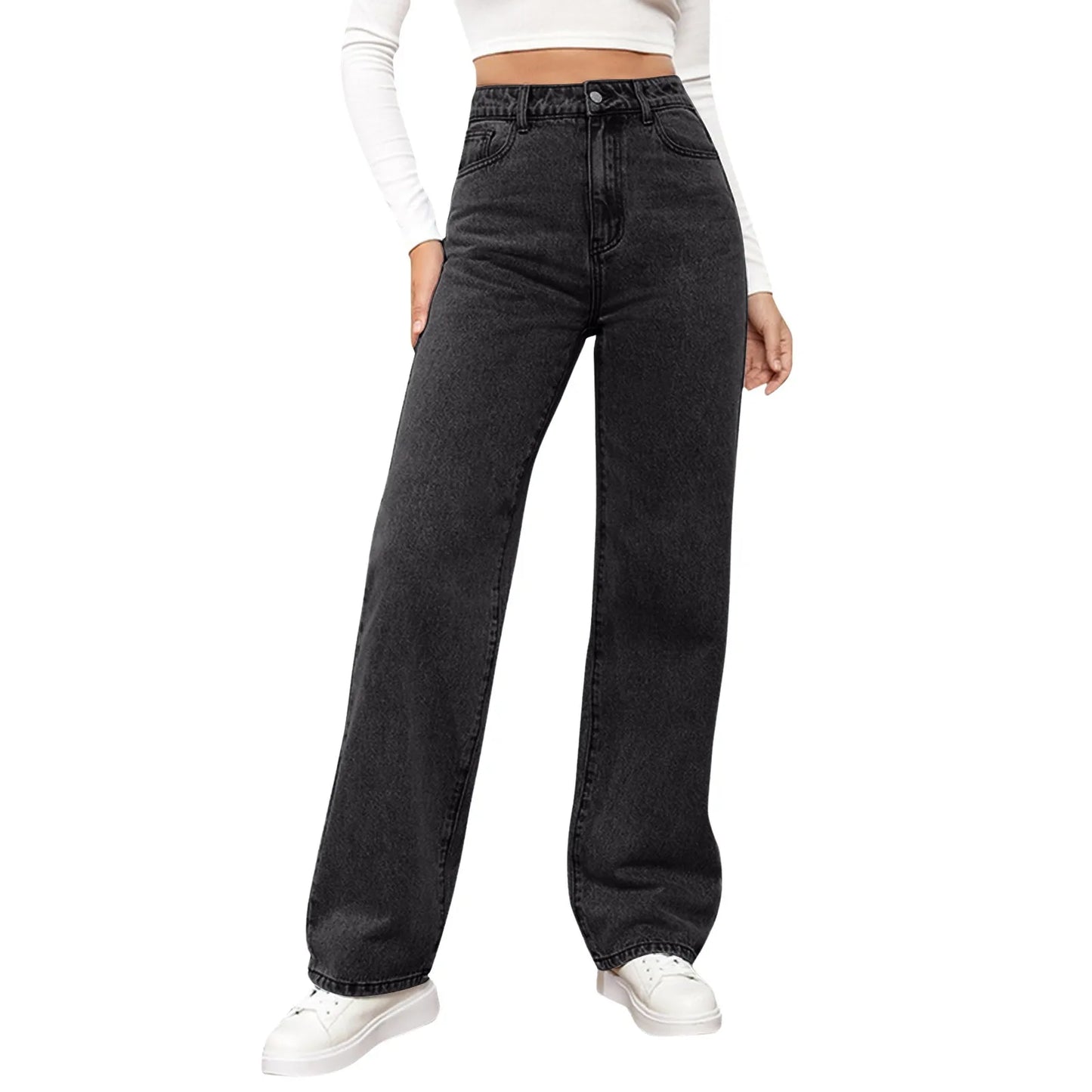 Versatile Straight Leg Pants Jeans